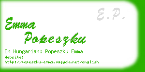 emma popeszku business card